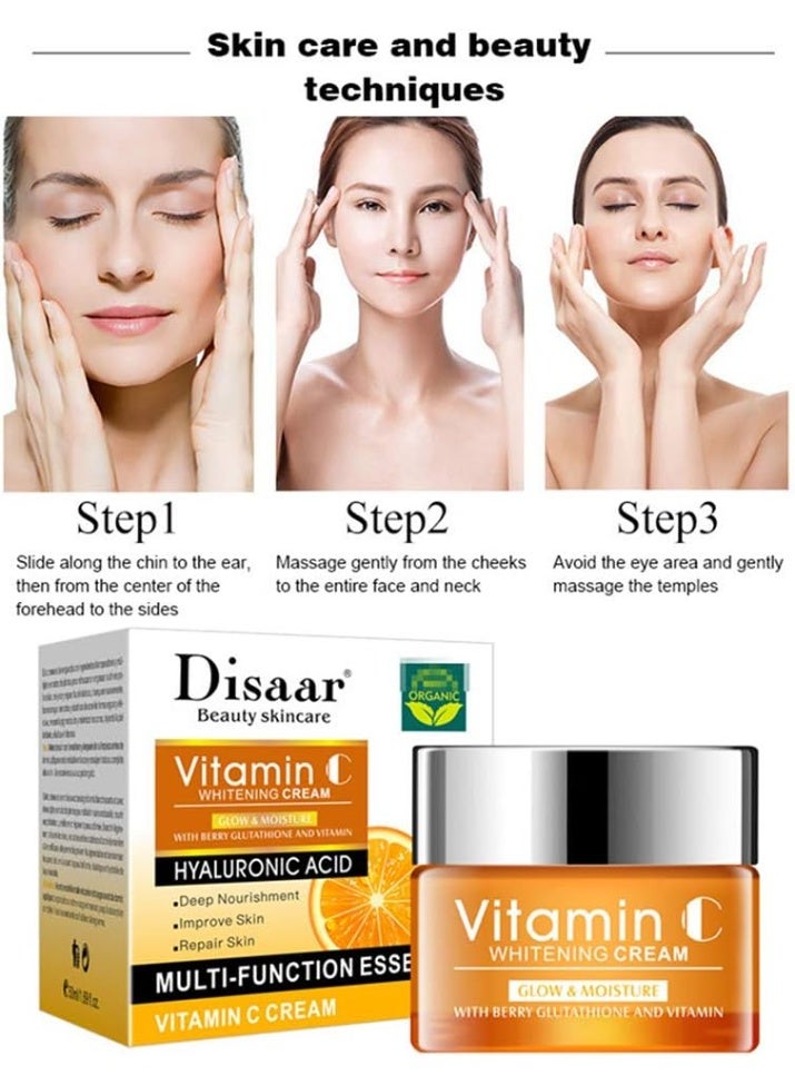 Disaar face care vitamin c hyaluronic acid whitening cream 50ml - Image 5
